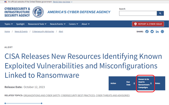 KEV Catalogに追加されたRansomwareCampaigns情報を、どう考えるか