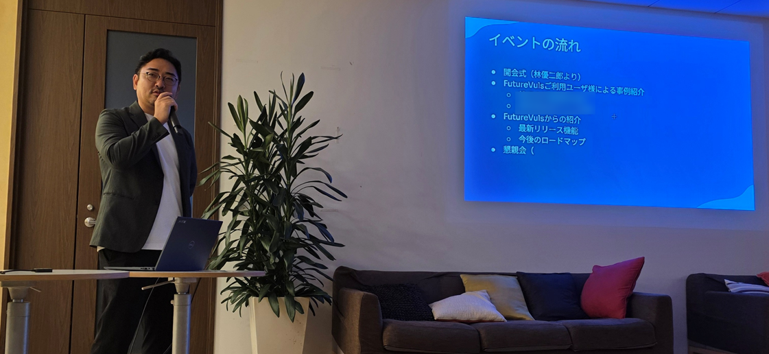 ご挨拶を行う事業責任者の林