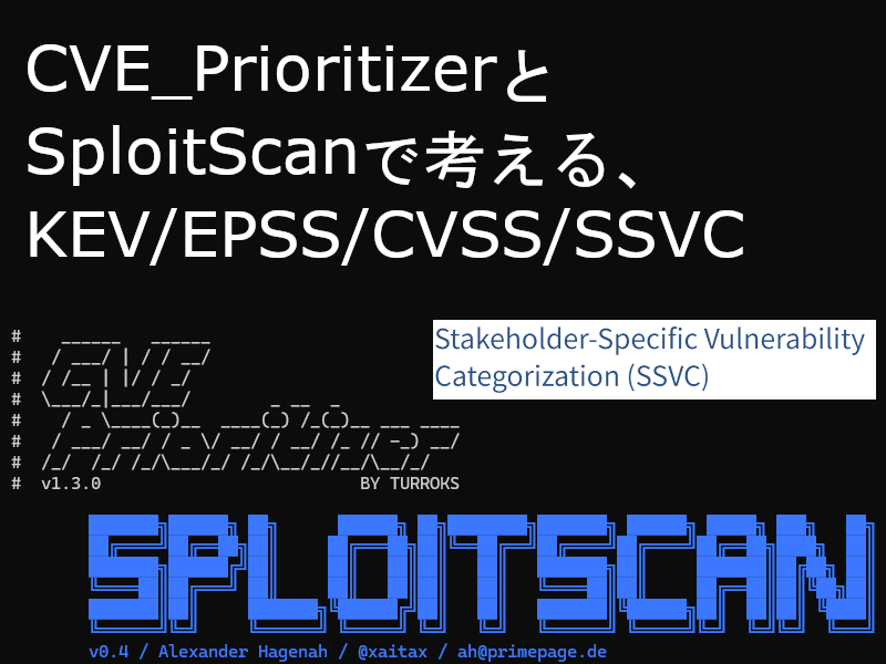 CVE_PrioritizerとSploitScanで考える、KEV Catalog/EPSS/CVSS/SSVC